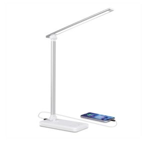 Eye Caring LED Desk Lamps with USB Charging Port, Dimmable, 5 Color Modes, 10 Brightness Levels
